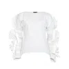 Bianca Popp Women's Ribbon Wrapped Blouse In White Cotton In White