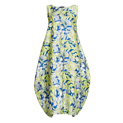 Bianca Popp Women's Semiballoon Dress In Blue Floral Print