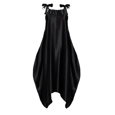 Bianca Popp Women's Semiballoon Dress With Ribbons In Black