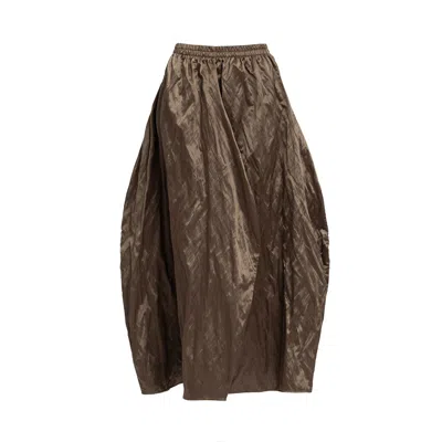 Bianca Popp Women's Tulip Skirt In Brown Taffeta