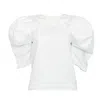 Bianca Popp Women's Victorian Sleeves Blouse In White Cotton In White