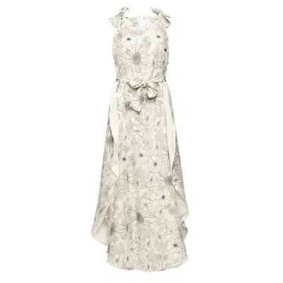 Bianca Popp Women's White Flower Dress In Light Floral Print