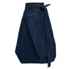 Bianca Popp Women's Wrapped Skirt In Dark Blue Taffeta In Blue