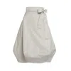 Bianca Popp Women's Wrapped Skirt In Off-white Taffeta In White