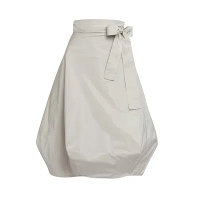 Bianca Popp Women's Wrapped Skirt In Off-white Taffeta