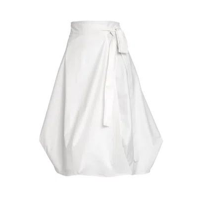 Bianca Popp Women's Wrapped Skirt In White Cotton