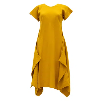 Bianca Popp Women's Yellow Many Angles Dress In Mustard Rayon