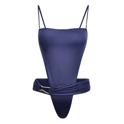 Bianca Resortwear Women's Blue Aria Swimsuit In Charcoal