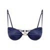 Bianca Resortwear Women's Blue Calla Bikini Top In Charcoal In Blue