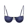 Bianca Resortwear Women's Blue Gala Bikini Top In Charcoal In Blue