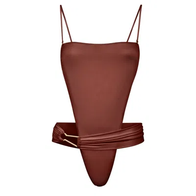 Bianca Resortwear Women's Brown Aria Swimsuit In Chestnut