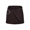 Bianca Resortwear Women's Brown Bruna Wrap Mini Skirt In Coffee In Brown
