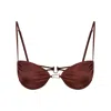Bianca Resortwear Women's Brown Calla Bikini Top In Chestnut In Brown