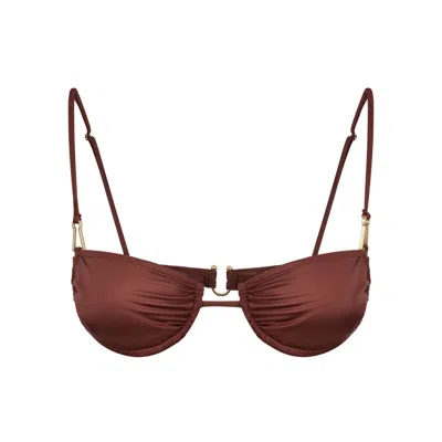 Bianca Resortwear Women's Brown Gala Bikini Top In Chestnut