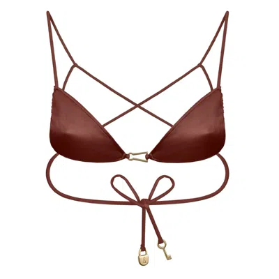 Bianca Resortwear Women's Brown India Bikini Top In Chestnut