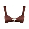 Bianca Resortwear Women's Brown Lola Bikini Top In Chestnut In Burgundy