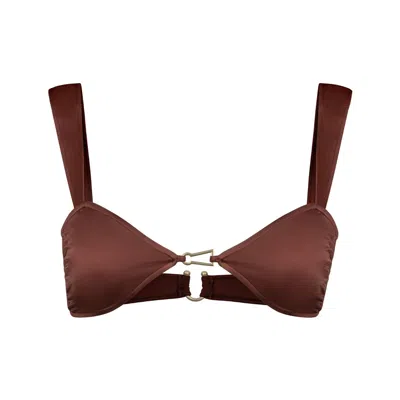 Bianca Resortwear Women's Brown Lola Bikini Top In Chestnut In Burgundy