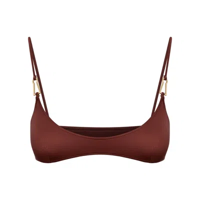 Bianca Resortwear Women's Brown Mina Bikini Top In Chestnut