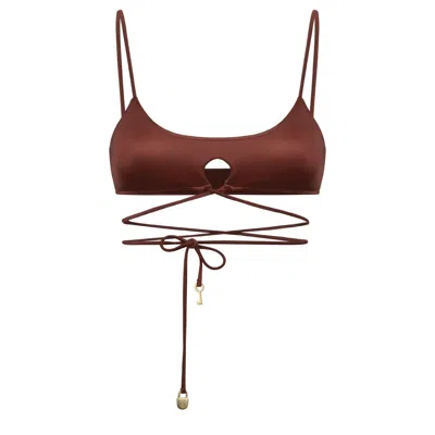 Bianca Resortwear Women's Brown Romi Bikini Top In Chestnut