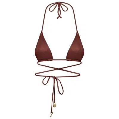 Bianca Resortwear Women's Brown Yasmin Bikini Top In Chestnut