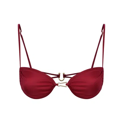 Bianca Resortwear Women's Red Calla Bikini Top In Cherry