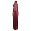 Bianca Resortwear Women's Red Gaia Maxi Dress In Wine In Burgundy