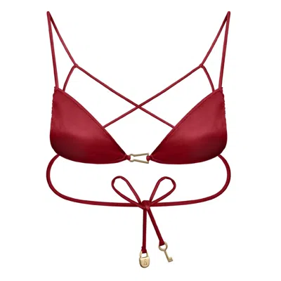 Bianca Resortwear Women's Red India Bikini Top In Cherry