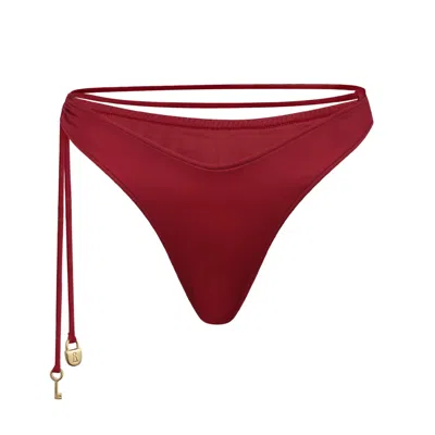 Bianca Resortwear Women's Red Lulu Swim Bottom In Cherry In Multi