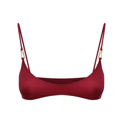 Bianca Resortwear Women's Red Mina Bikini Top In Cherry