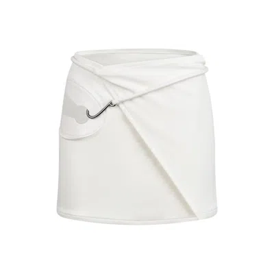 Bianca Resortwear Women's White Bruna Wrap Mini Skirt In Ivory In Multi