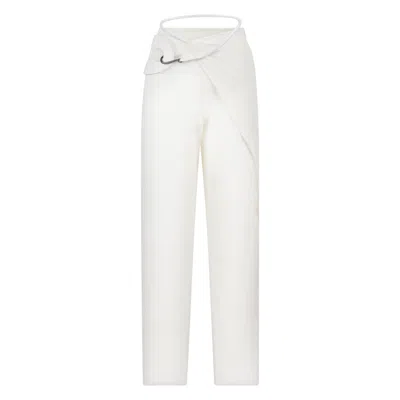 Bianca Resortwear Women's White Deva Wrap Trousers In Ivory