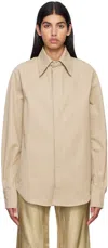 Bianca Saunders Beige Row Back Shirt In Soft Beige