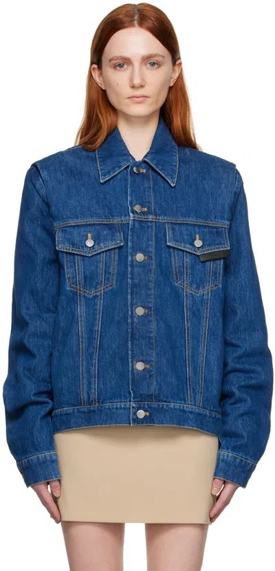 Bianca Saunders Blue Lexxus 23 Denim Jacket In Mid Blue