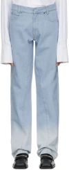 Bianca Saunders Blue Straight Leg Jeans In Blue Gradient