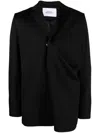 Bianca Saunders Black Twist Detail Single Breasted Blazer In Black