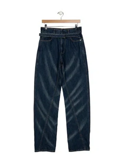Pre-owned Bianca Saunders High-rise Straight Leg Jeans In Blue