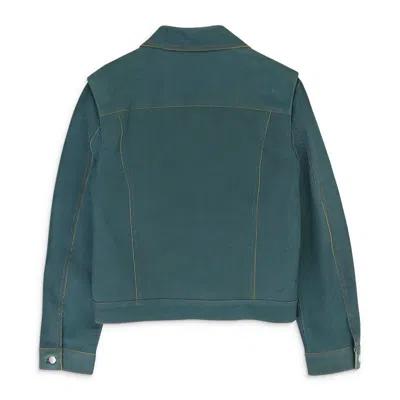 Bianca Saunders Larda Leather Jacket Stripe In Blue