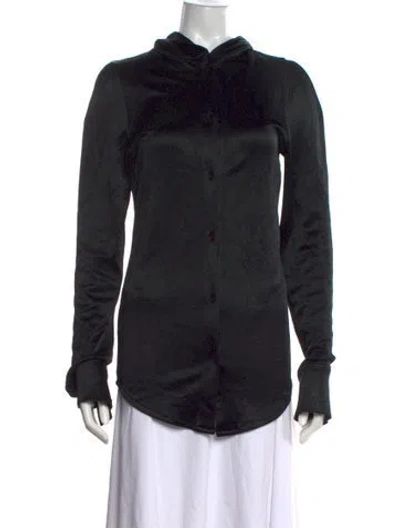 Pre-owned Bianca Saunders Long Sleeve Button-up Top In Black