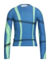 Bianca Saunders Man T-shirt Azure Size L Polyester, Elastane In Blue