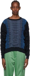 Bianca Saunders Navy Farah Edition Peel Sweater In 412 True Navy