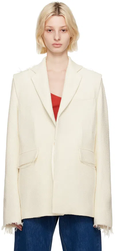 Bianca Saunders Off-white Marble Blazer In Ivory