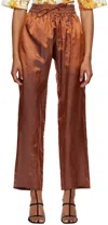 Bianca Saunders Orange Drawstring Lounge Pants In Orange/blue Iridesce