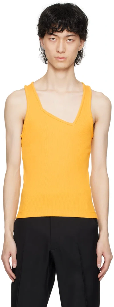 Bianca Saunders Yellow Scoop Neck Tank Top In Honey