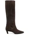 Biancadi 50mm Pointed Leather Boots In Brown