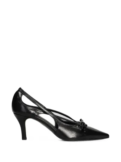Biancadi Bow-detail Cutout Pumps In Black