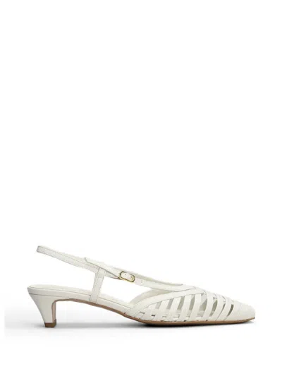 Biancadi Caged-design Slingback Pumps In White