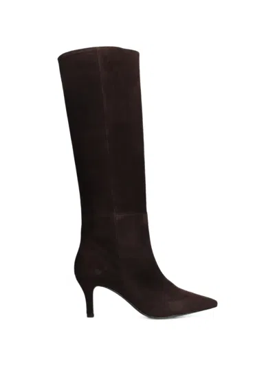 Biancadi Suede Pointed-toe Boots In Brown