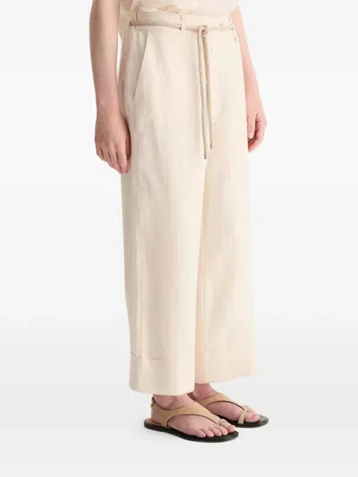 Biancalancia Belted Turn-up Trousers In Animal Print