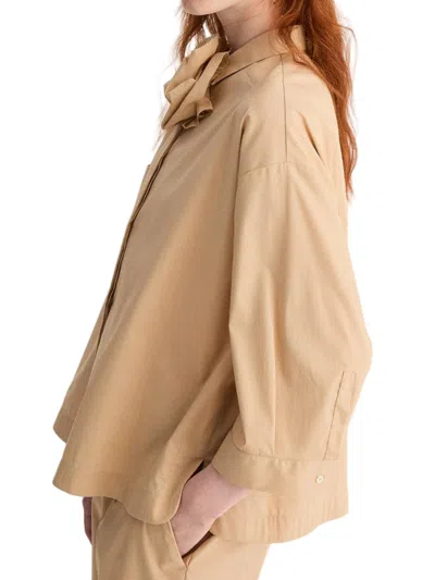 Biancalancia Boxy Beige Classic Collar Shirt In Brown