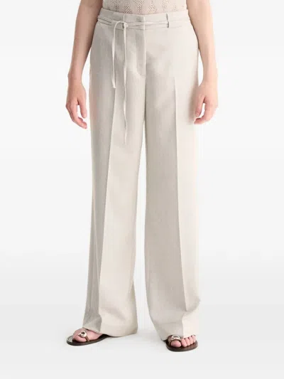 Biancalancia Drawstring Pressed-crease Trousers In Animal Print